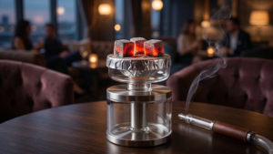 Tumpukan briket arang batok kelapa bentuk kubus berkualitas premium untuk penggunaan shisha dan hookah yang tahan lama.