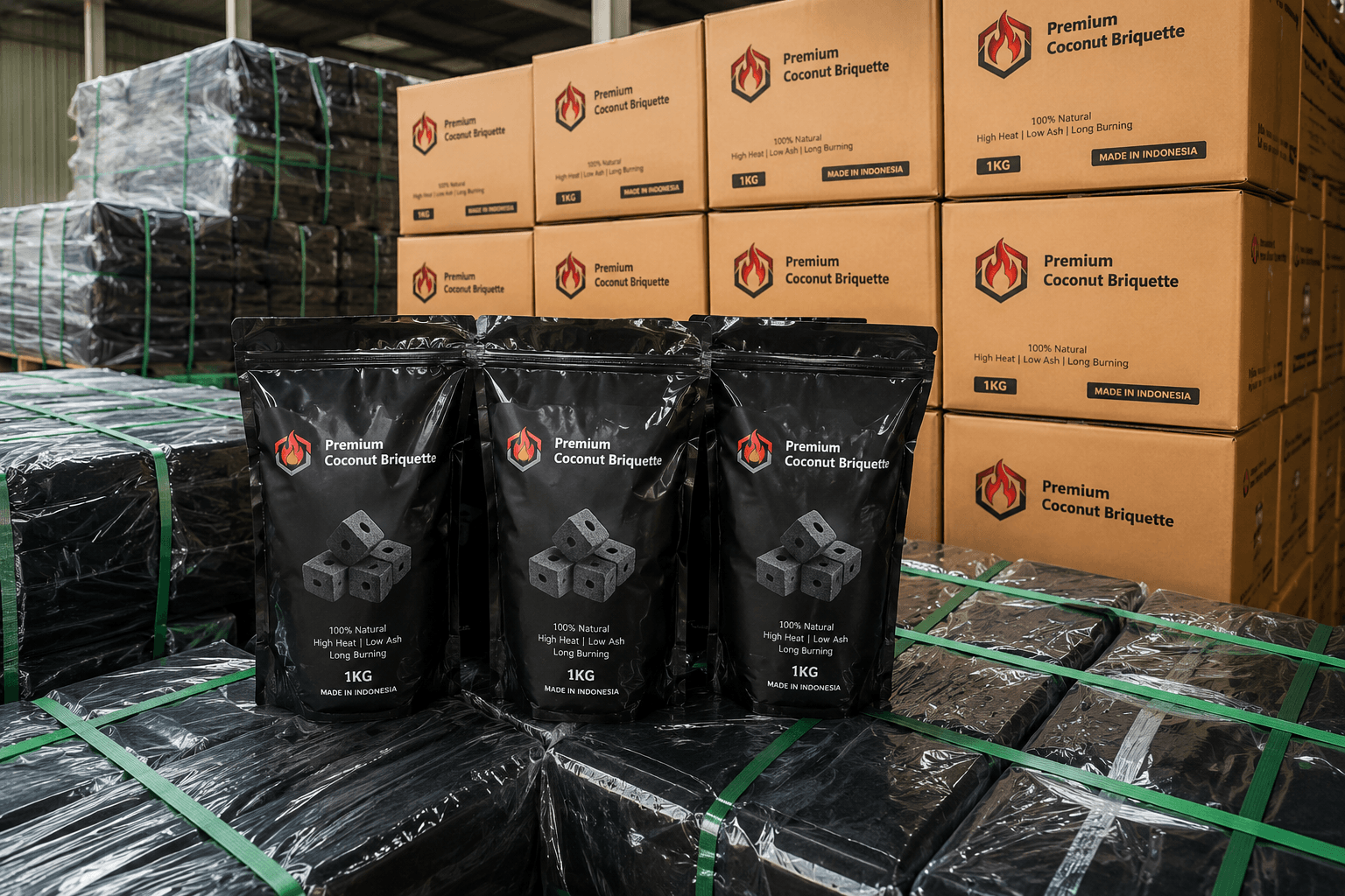 Export Quality Coconut Charcoal Briquettes Ensure Exceptional Performance For Professionals